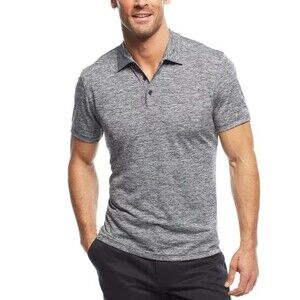 Alfani Men's Stretch Classic-Fit Ethan Performance Polo Shirt Heather Gray Small